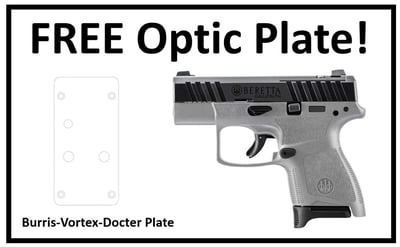 Beretta APX A1 Carry 3.3" Barrel 8+1 Optics Ready 9mm Wolf Gray - JAXN9268A1 + FREE Optic Mounting Plate For Burris-Vortex-Doctor - $249.95 