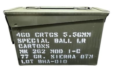 Black Hills 5.56mm MK262 Mod 1-C 77 Grain Open Tip Match (OTM) Ammo in Ammo Can, 460 Rounds - $736 (Free S/H)