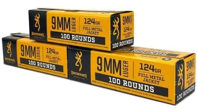 Browning Training & Practice 9mm 124 Gr FMJ Value Pack - 300 Rounds - $68.99 after code BF8 