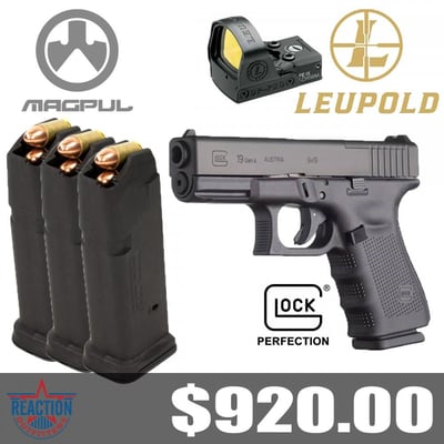 Glock 19 MOS, Leupold Delta Point Pro 7.5 & 3 Glock PMAGS - $920