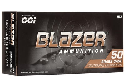 CCI Blazer Brass 10mm Auto 180 GR FMJ Flat Nose 50 Rounds - $18.39