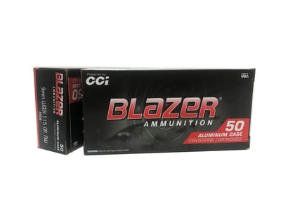 CCI Blazer 9mm Luger Ammo 115 grain FMJ Case of 1000 Rounds Bulk 3509 (Aluminum Case) - $239 