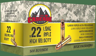 Cascade 22 LR High Velocity 40gr Copper Plated - Free Shipping - 1000 rds - $99.99