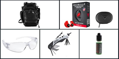 Omega Deals Range Ready Kit Ft. VISM Utility Bag - Black + Decibullz Custom Molded Earplugs - Red + Real Avid Multi- $69.99