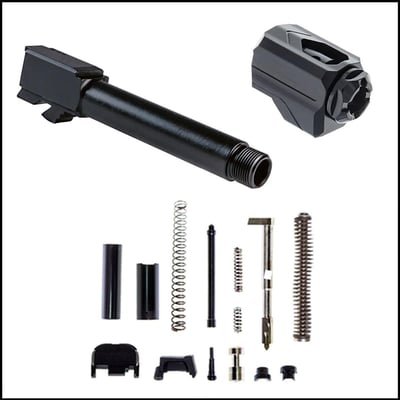 Barrel Bundle: Glock 19 Compatible Threaded Barrel + Tyrant Designs Universal Fit Compensator + JE Machine Slide Parts Kit - $159.99 (FREE S/H over $120)