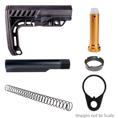 Buffer Tube Kits: End Plate + Mil-Spec Heavy-Duty 6-Position Buffer Tube + KAK Industry LR-308 Carbine Recoil Spring for Collapsible Stock + Omega Mfg. LR-308 Collapsible Stock Buffer + AR-15 Carbine Castle Nut + Gauntlet Arms Minimalist AR-15 - $44.99