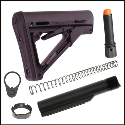 Buffer Tube Kit: Magpul CTR Stock, Black + Recoil Technologies Mil-Spec Heavy-Duty 6-Position Buffer Kit + KAK Industry Buffer & Spring Kit, PCC, K-SPEC Extended, 6.9oz, Steel, Orange Tip, Phosphate - $124.99 (FREE S/H over $120)