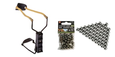 Folding Frame Wrist-Brace Slingshot + 8mm Steel Slingshot Ammo - 50 Count - $4.99