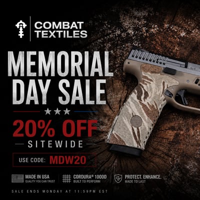 Combat Textiles Memorial Day Sale — 20% Off Cordura Grips & Protective Wraps w/ code MDW20 — Ends 5/26 