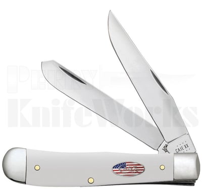 Case Patriotic Shield Trapper Knife White Synthetic 71221 - $54.95 