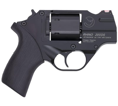 Chiappa Rhino 200DS 357 Mag 6rd 2" Black Anodized Aluminum Frame Blued Cylinder Black Rubber Grip - $859.99