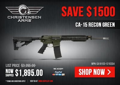Christensen Arms CA-15 Recon Green CA10153-1215254 - SAVE $1,500 - Special Clearance Price - $1895