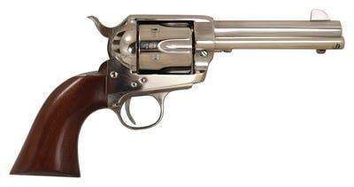 Cimarron Firearms Pistolero Nickel Finish .45 LC 4.75 Inch 6 Rounds Pre-War Frame, Walnut Grip - $526.99 ($9.99 S/H on Firearms / $12.99 Flat Rate S/H on ammo)