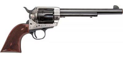 Cimarron Frontier PW .357 Magnum / .38 Special 7.5" Barrel 6rd Revolver W/ Laser Engraved Silver Frame - $630.38