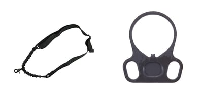 Omega Mfg. Single Point Bungee Rifle Sling + AR-15/M16 Ambidextrous Sling Adapter End Plate - $6.99