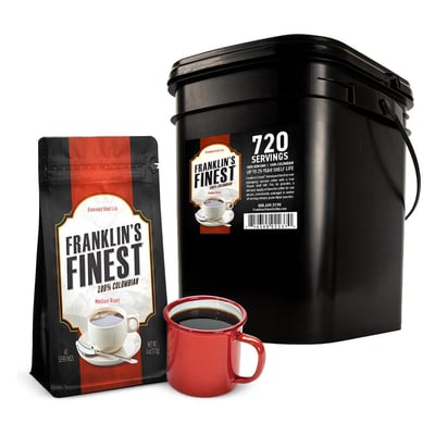 Franklin's Finest Survival Coffee (720 servings, 1 bucket) - $77.45 (Free S/H over $99)