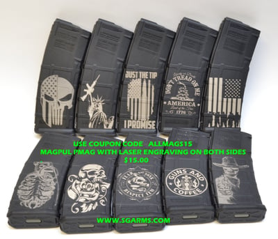 30 Round Laser Engraved Magpul Pmags No Coupon Code Needed- $15