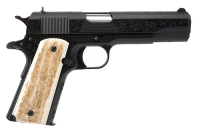 Colt Firearms 1911 Government Classic Engraved Blued .45 ACP 5" Barrel 8-Rds Stag Grips - $1499.99 + Free Shipping