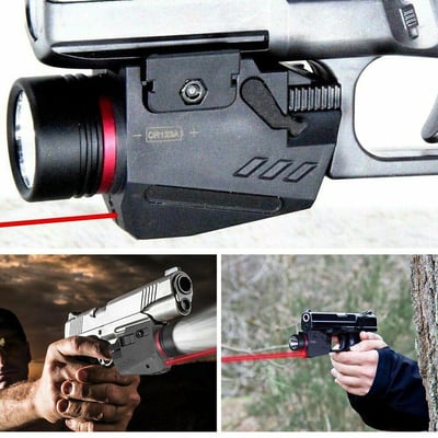Combo Pistol LED Flashlight Red Laser Sight Fits 20mm Rail Pistol-Rifle - $15.99