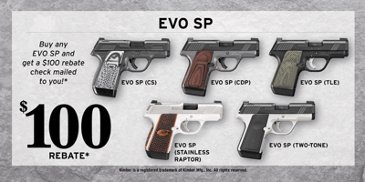 Kimber Evo Rewards - $100 Rebate