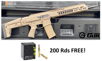FDE Cru Arms TEMP556 16" 1/2x28 Threaded Barrel 30+1 223/556, Piston Driven, Monolithic Upper + ACR Style Folding/Adjustable Stock, MP5 Style Charging Handle (Lifetime Transferable Warranty!) + 200 RDS FREE 223 AMMO - $1899 FREE Shipping! 