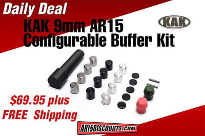 KAK 9MM AR15 Configurable Buffer Kit - $76 + Free Shipping (Free S/H over $175)