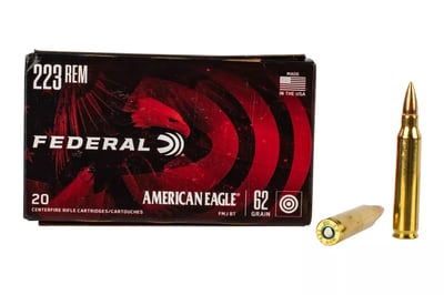 Federal American Eagle 223 Remington 62gr Full Metal Jacket Ammo - Box of 20 - $11.99 