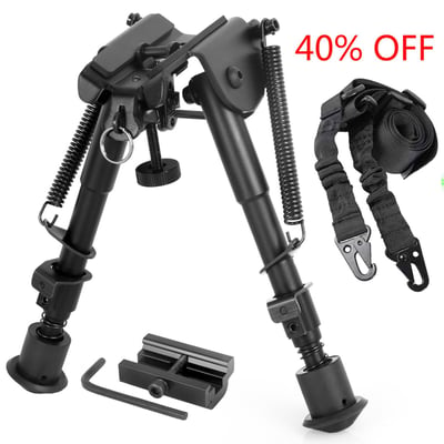 Gogoku Bipod & Sling Combo with Adapter Mount for 20mm Rail Hunting 6 to 9 Inches Bipod - $12.59 40% OFF with code "40DT3P3B" (Free S/H over $25)