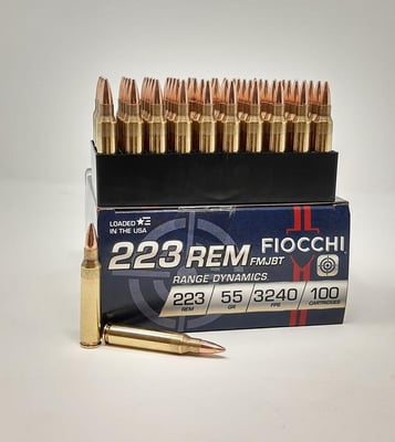 Fiocchi 223 Rem 55gr FMJBT 100 Rd. Box - $37.99 ($19.95 Shipping covers thousands of rounds) Also avail in 200 Rd. Boxes 