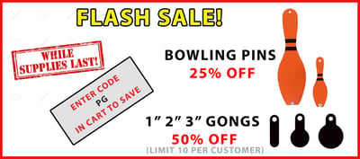 50% Off 1" 2" 3" Gongs & 25% Off Bowlong Pin Targets With Code "PG" @ ShootingTargets7 (Free S/H over $99)