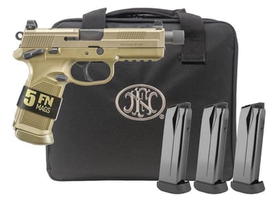 FN FNX Tactical Bundle Flat Dark Earth .45 ACP 5.3" Barrel 10-Rounds 5 Mags - $1059 (Add To Cart) 