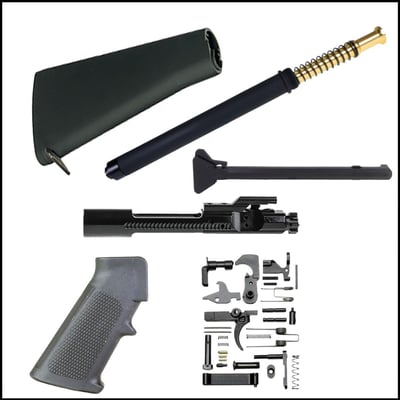 Finish Your Build Kit: Omega Mfg. A2 Style AR Fixed Stock + JE Machine A2 Rifle Buffer Kit + Recoil Technologies AR-15 Lower Parts Kit w/ Omega Mfg. A2 Pistol Grip + Luth-AR A1 Retro Charging Handle + Recoil Tech. 5.56 Bolt Carrier Group - $174.99 (FREE S/H over $120)