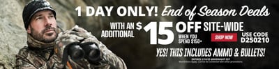 Get $15 Off $150 or more with coupon code "D250210" @ Natchez Shooting & Outdoors