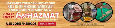 No HAZMAT Fee over $99.99 with coupon code "FH250206" @ Natchez Shooting & Outdoors