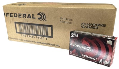 Federal American Eagle 223 Rem 55 gr FMJBT 500rd - $229.99 + Free Shipping