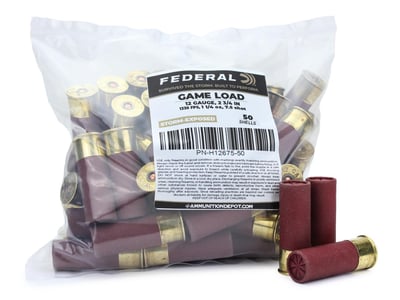 Federal Upland Game Load 12 Gauge 2.75 1-1/4 oz 7.5 Shot Storm-Exposed Ammo (Limit 5) - $10.92 w/ code: 5PTODAY 