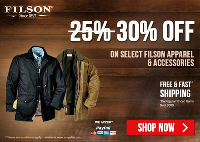 Filson Apparel & Accessories At Best Price - 30% Off On Select Items - Shop While Stock Lasts! 