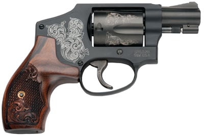 Smith & Wesson SW Model 442 38 SPL 1 7/8" Snub Nose Barrel, Engraved Black & Grip, 5 Shot - $654.99 ($9.99 S/H on Firearms / $12.99 Flat Rate S/H on ammo)