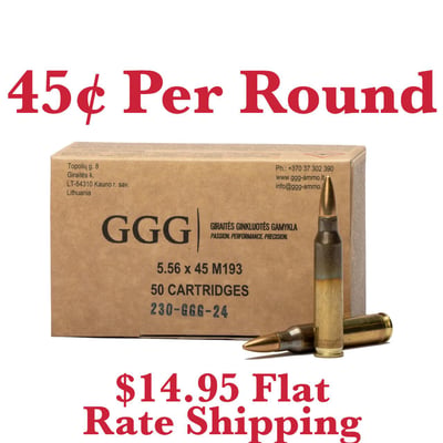 GGG 5.56 55GR FMJ M193 - $22.5 + Flat Rate $14.95 Shipping! 
