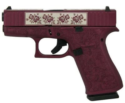 Glock 43x 9mm 10+1 Custom Full Engraved Paisley Black Cherry - $539.99 
