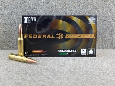 Federal Gold Medal Match 308 Win 168gr SMK - 200rd - $299.99