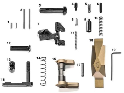 Geissele Ultra Duty AR-15 Lower Receiver Parts Kit, Anodized Desert Dirt - $122.40 (Free Shipping on $100+ Orders)