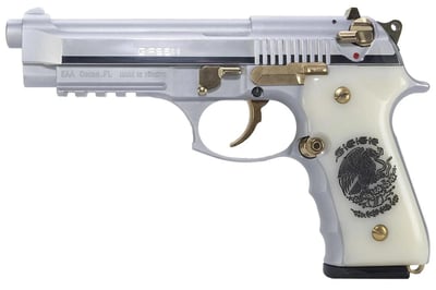 Girsan Regard MC Liberador 9mm 4.9" 18-Rds Semi-Auto Pistol with Gold Accents and Mexican Coat of Arms Grip - $629.99  (Free S/H on Firearms)