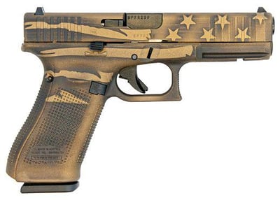 Glock 17 Gen 5 Black/Coyote Battle Worn Flag 9mm 4.5" 17 Rd - $629.0 