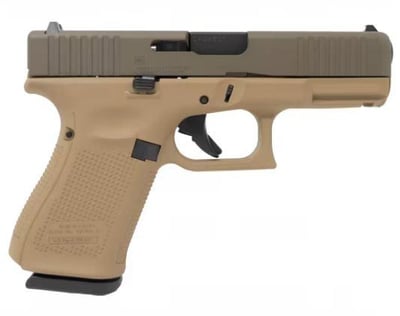 Glock 19 Gen 5, 9mm, 4.02" Barrel, (3)15 Round Magazines, W / Front Serrations, FDE Frame w/ Patriot Brown Slide - $529.99 