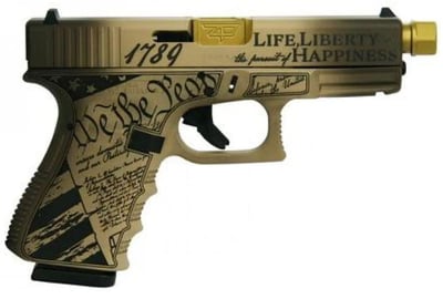 Glock G19 Gen3 Compact 9mm 4.6" Threaded Barrel 15-Rd Austria Constitution Model Laser Engraved - $799.99 