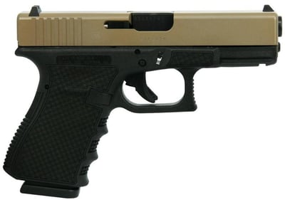 Glock 19 Gen 3 Custom 4.02" 9mm 2x15rd Mags FDE Slide Chainmail Stippled Frame - $519.0 