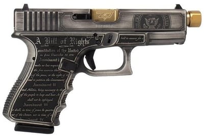 Glock 19 Gen 3 "Trump" USA-Made Silver 9mm 4.6" Barrel 15-Rounds Threaded Barrel - $594.49 