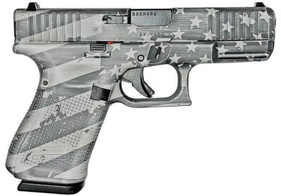 Glock 19 Gen 5 Custom "Distressed Flag - Grey" 9mm 4.02" Barrel 15-Rounds - $589.99 