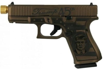 Glock 19 Gen 5 FS Trump 4.02" 9mm 15+1rd Pistol, FDE - $645 